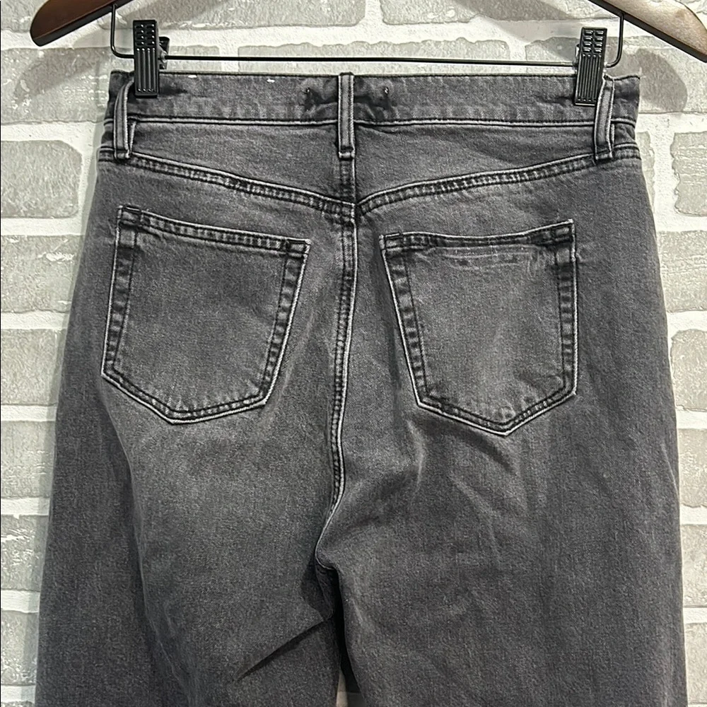 Madewell Loft High Waist Sandal Flare Jeans Black Wash Button Fly Women’s 25
